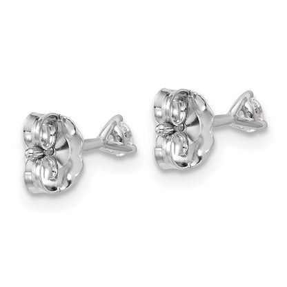 LGWE 14k White Gold 1/6 carat Lab Grown Diamond VS+ F+ Round Complete Three Prong Stud Earrings