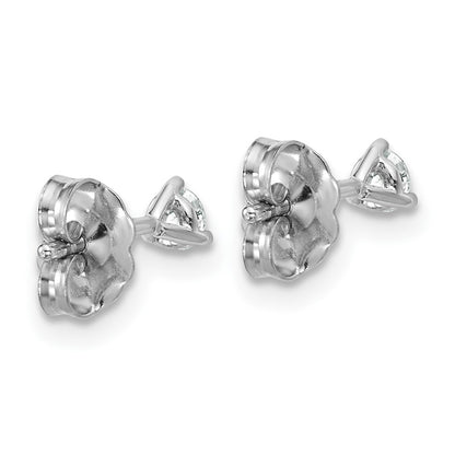 LGWE 14k White Gold 1/5 carat Lab Grown Diamond VS+ F+ Round Complete Three Prong Stud Earrings