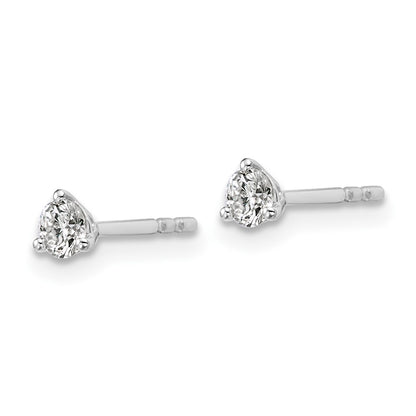 LGWE Platinum 1/4 carat Lab Grown Diamond VS+ F+ Round Complete Three Prong Stud Earrings