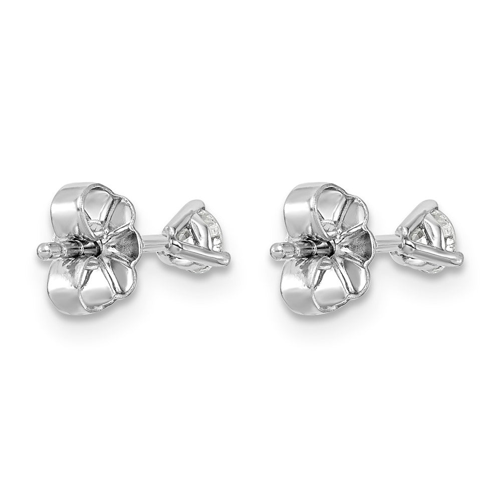 LGWE Platinum 1/4 carat Lab Grown Diamond VS+ F+ Round Complete Three Prong Stud Earrings