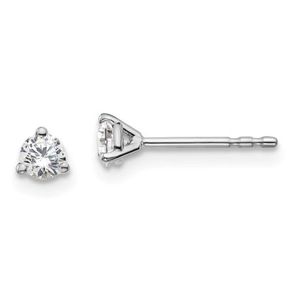 LGWE Platinum 1/4 carat Lab Grown Diamond VS+ F+ Round Complete Three Prong Stud Earrings