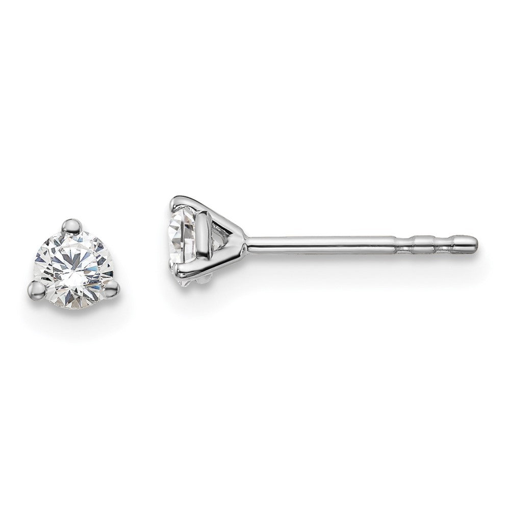 LGWE Platinum 1/4 carat Lab Grown Diamond VS+ F+ Round Complete Three Prong Stud Earrings