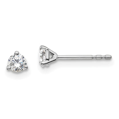 LGWE Platinum 1/4 carat Lab Grown Diamond VS+ F+ Round Complete Three Prong Stud Earrings