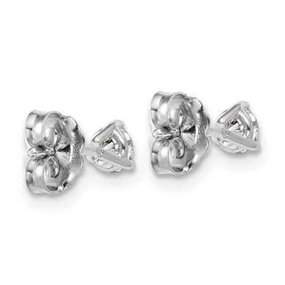 LGWE 14k White Gold 1/3 carat Lab Grown Diamond VS+ F+ Round Complete Three Prong Stud Earrings