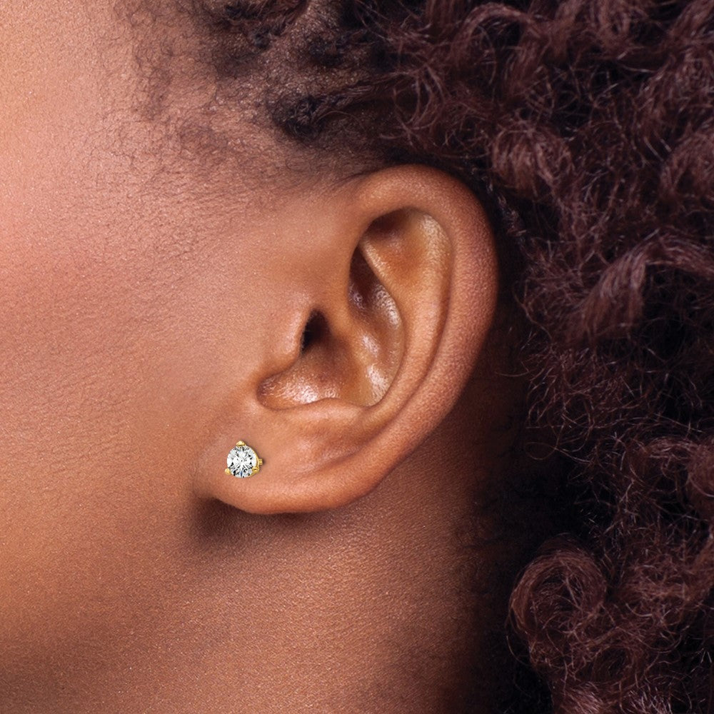 LGYE 14k 1/2 carat Lab Grown Diamond VS/SI+ G+ Round Complete Three Prong Stud Earrings