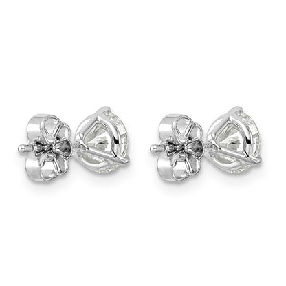 LGWE 14k White Gold 1 3/4 carat Lab Grown Diamond VS+ F+ Round Three Prong Complete Stud Earrings