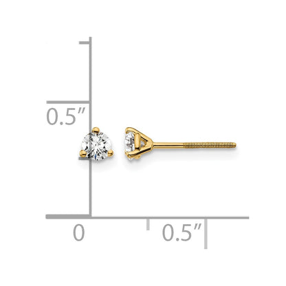 LGYE 14k 1/4 carat Lab Grown Diamond VS+ F+ Round Complete Three Prong Screwback Stud Earrings