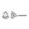 LGWE 14k White Gold 1 1/2 carat Lab Grown Diamond VS+ F+ Round Complete Three Prong Screwback Stud Earrings