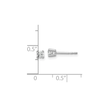 True Origin 14k White Gold 1/5 carat Round Lab Grown Diamond VS DEF 4 Prong Stud Earrings