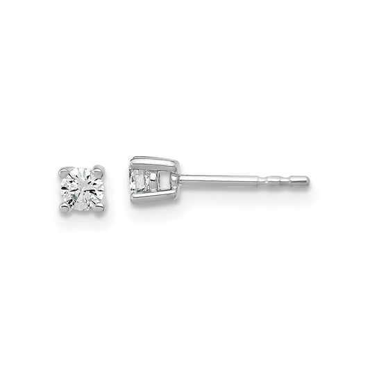 True Origin 14k White Gold 1/5 carat Round Lab Grown Diamond VS DEF 4 Prong Stud Earrings