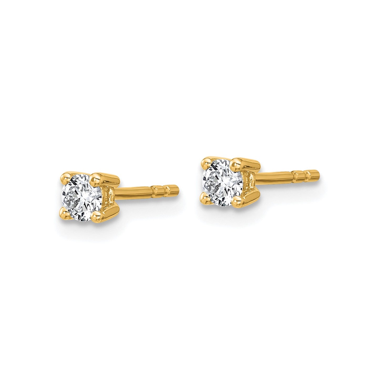 True Origin 14k 1/4 carat Round Lab Grown Diamond VS DEF 4 Prong Stud Earrings