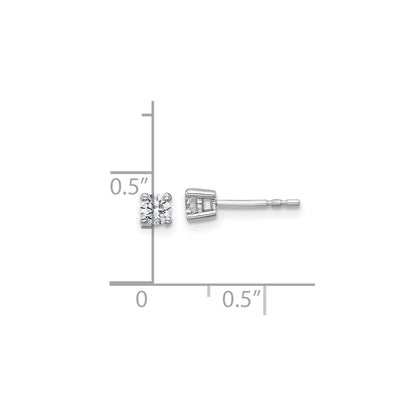 True Origin 14k White Gold 1/3 carat Round Lab Grown Diamond VS DEF 4 Prong Stud Earrings