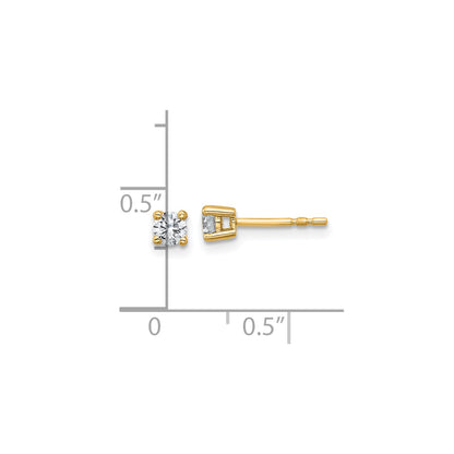 True Origin 14k 1/3 carat Round Lab Grown Diamond VS DEF 4 Prong Stud Earrings