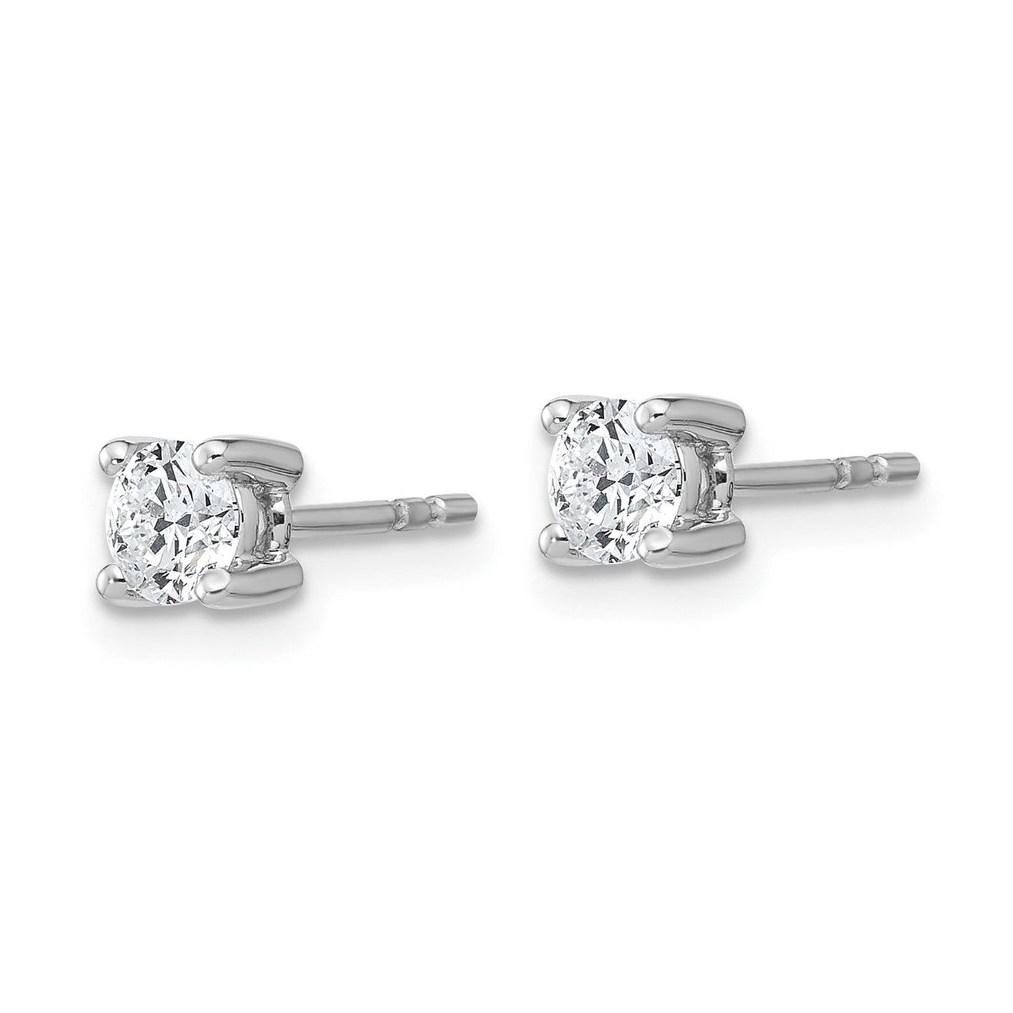 True Origin 14k White Gold 1/2 carat Round Lab Grown Diamond VS DEF 4 Prong Stud Earrings