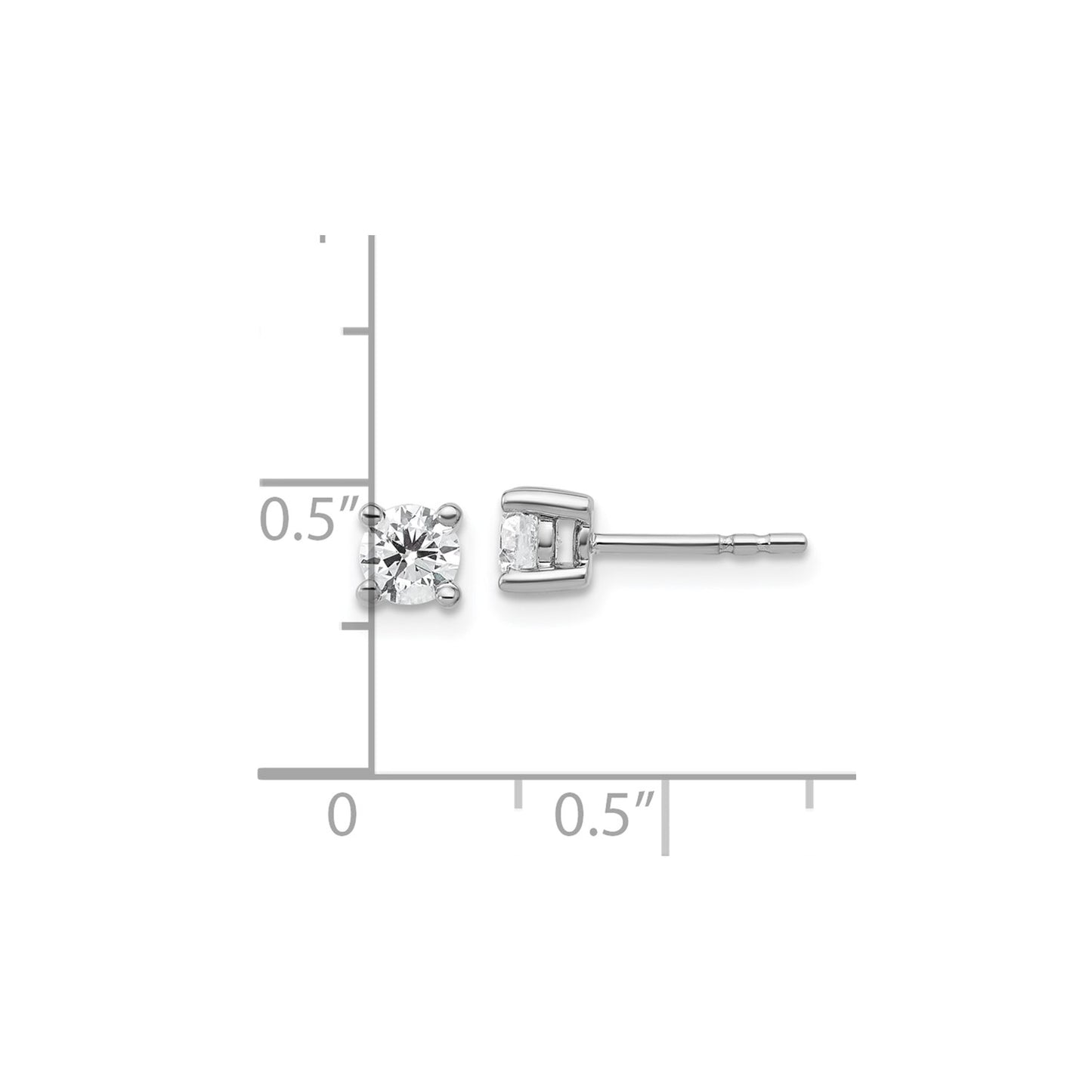 True Origin 14k White Gold 1/2 carat Round Lab Grown Diamond VS DEF 4 Prong Stud Earrings