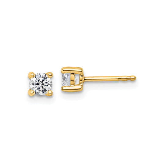 True Origin 14k 1/2 carat Round Lab Grown Diamond VS DEF 4 Prong Stud Earrings