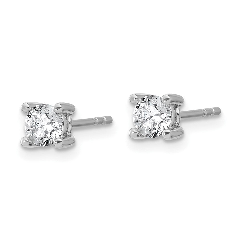 True Origin 14k White Gold 2/3 carat Round Lab Grown Diamond VS DEF 4 Prong Stud Earrings