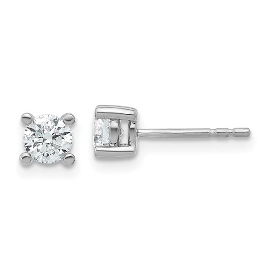 True Origin 14k White Gold 2/3 carat Round Lab Grown Diamond VS DEF 4 Prong Stud Earrings