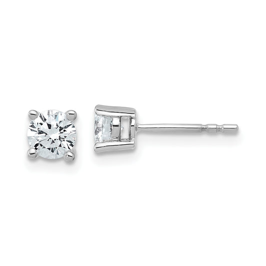 True Origin 14k White Gold 3/4 carat Round Lab Grown Diamond VS DEF 4 Prong Stud Earrings