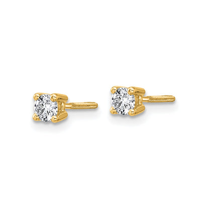 True Origin 14k 1/3 carat Round Lab Grown Diamond VS DEF 4 Prong Screw back Stud Earrings