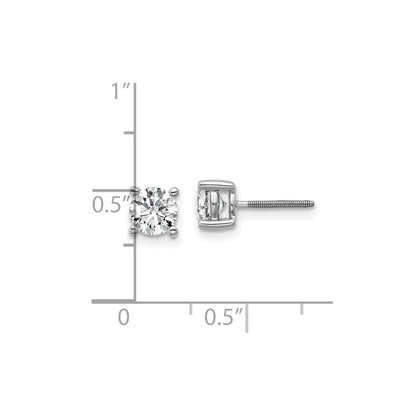 True Origin 14k White Gold 1/5 carat Round Lab Grown Diamond VS DEF 4 Prong Screw back Stud Earrings