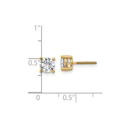 True Origin 14k 1/5 carat Round Lab Grown Diamond VS DEF 4 Prong Screw back Stud Earrings