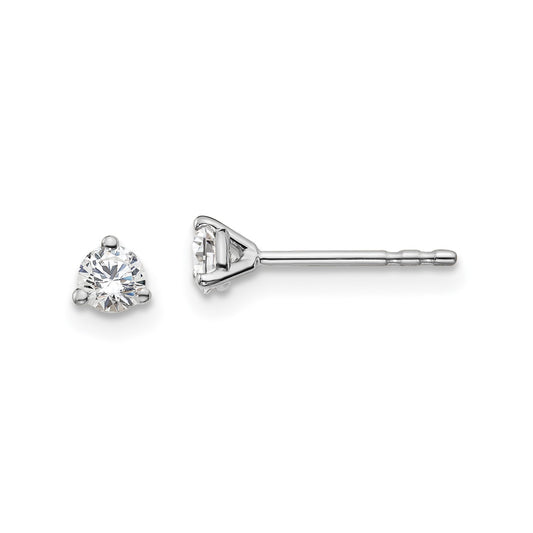 True Origin 14k White Gold 1/4 carat Round Lab Grown Diamond VS DEF 3 Prong Stud Earrings