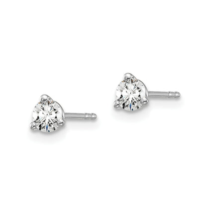 True Origin 14k White Gold 1/3 carat Round Lab Grown Diamond VS DEF 3 Prong Stud Earrings