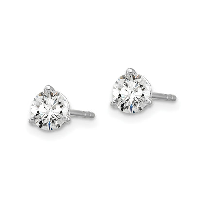 True Origin 14k White Gold 2/3 carat Round Lab Grown Diamond VS DEF 3 Prong Stud Earrings