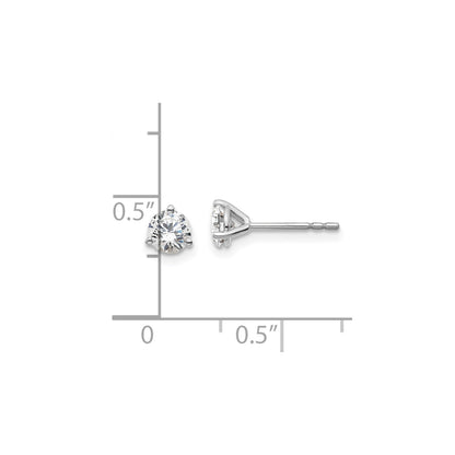 True Origin 14k White Gold 2/3 carat Round Lab Grown Diamond VS DEF 3 Prong Stud Earrings