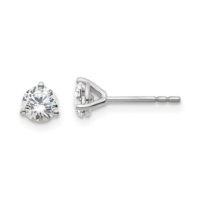 True Origin 14k White Gold 2/3 carat Round Lab Grown Diamond VS DEF 3 Prong Stud Earrings