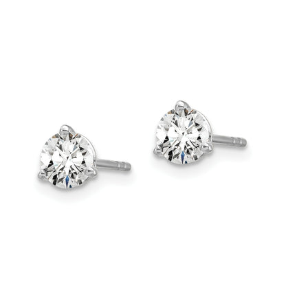 True Origin 14k White Gold 3/4 carat Round Lab Grown Diamond VS DEF 3 Prong Stud Earrings