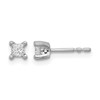 LGWE 14k White Gold 1/3 carat Lab Grown Diamond VS+ F+ Princess Complete Four Prong Stud Earrings