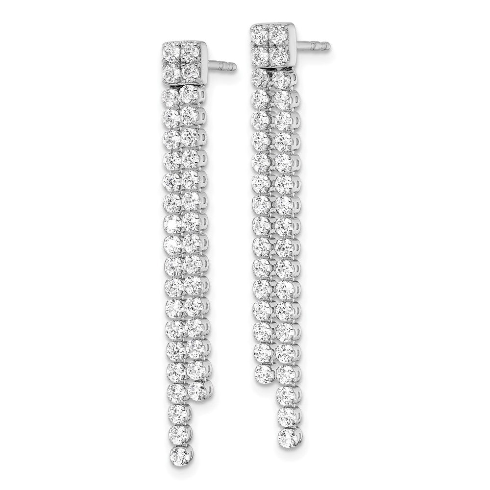 LGGE 14k White Gold 1 7/8 carat Lab Grown Diamond VS/SI+ G+ Complete Dangle Post Earrings