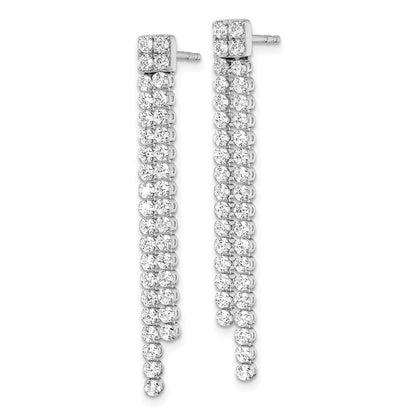 LGGE 14k White Gold 1 7/8 carat Lab Grown Diamond VS/SI+ G+ Complete Dangle Post Earrings