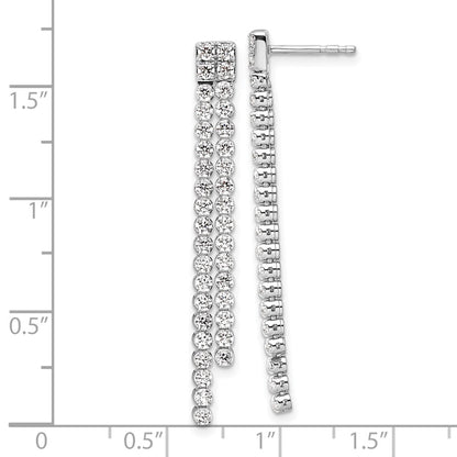 LGGE 14k White Gold 1 7/8 carat Lab Grown Diamond VS/SI+ G+ Complete Dangle Post Earrings