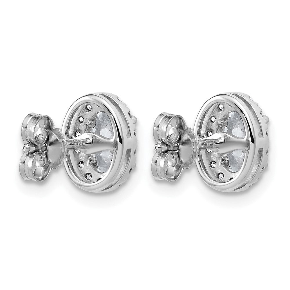 LGWE 14k White Gold 1/4 carat Lab Grown Diamond VS/SI+ G+ Semi-Mount Oval Halo Earrings