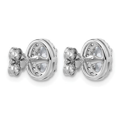 LGWE 14k White Gold 1/4 carat Lab Grown Diamond VS/SI+ G+ Semi-Mount Oval Halo Earrings