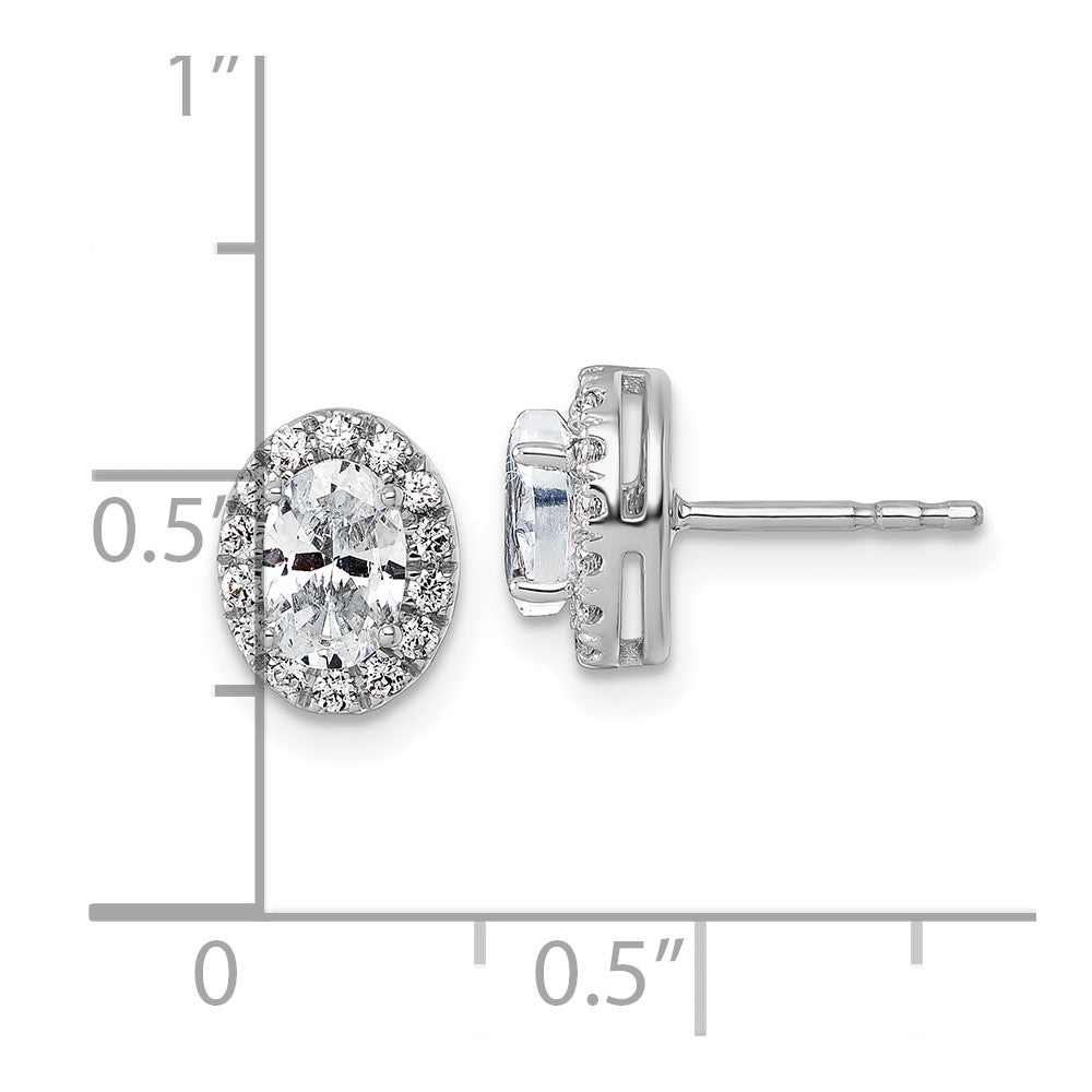 LGWE 14k White Gold 1/4 carat Lab Grown Diamond VS/SI+ G+ Semi-Mount Oval Halo Earrings
