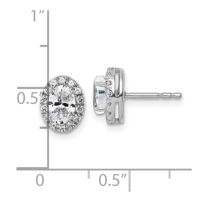 LGWE 14k White Gold 1/4 carat Lab Grown Diamond VS/SI+ G+ Semi-Mount Oval Halo Earrings
