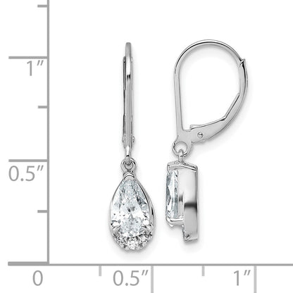 LGWE 14K White Gold 1 3/4 carat Lab Grown Diamond VS+ F+ Complete Leverback Earrings