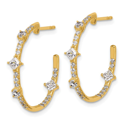 True Origin 14k 1 carat Lab Grown Diamond VS DEF J-Hoop Earrings