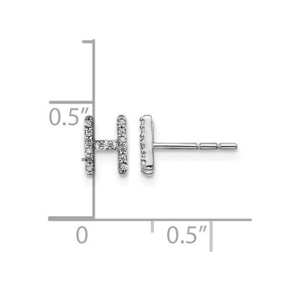 LGWE 14K White Gold Lab Grown VS/SI+ G+ Dia Letter Hnitial Post Earrings