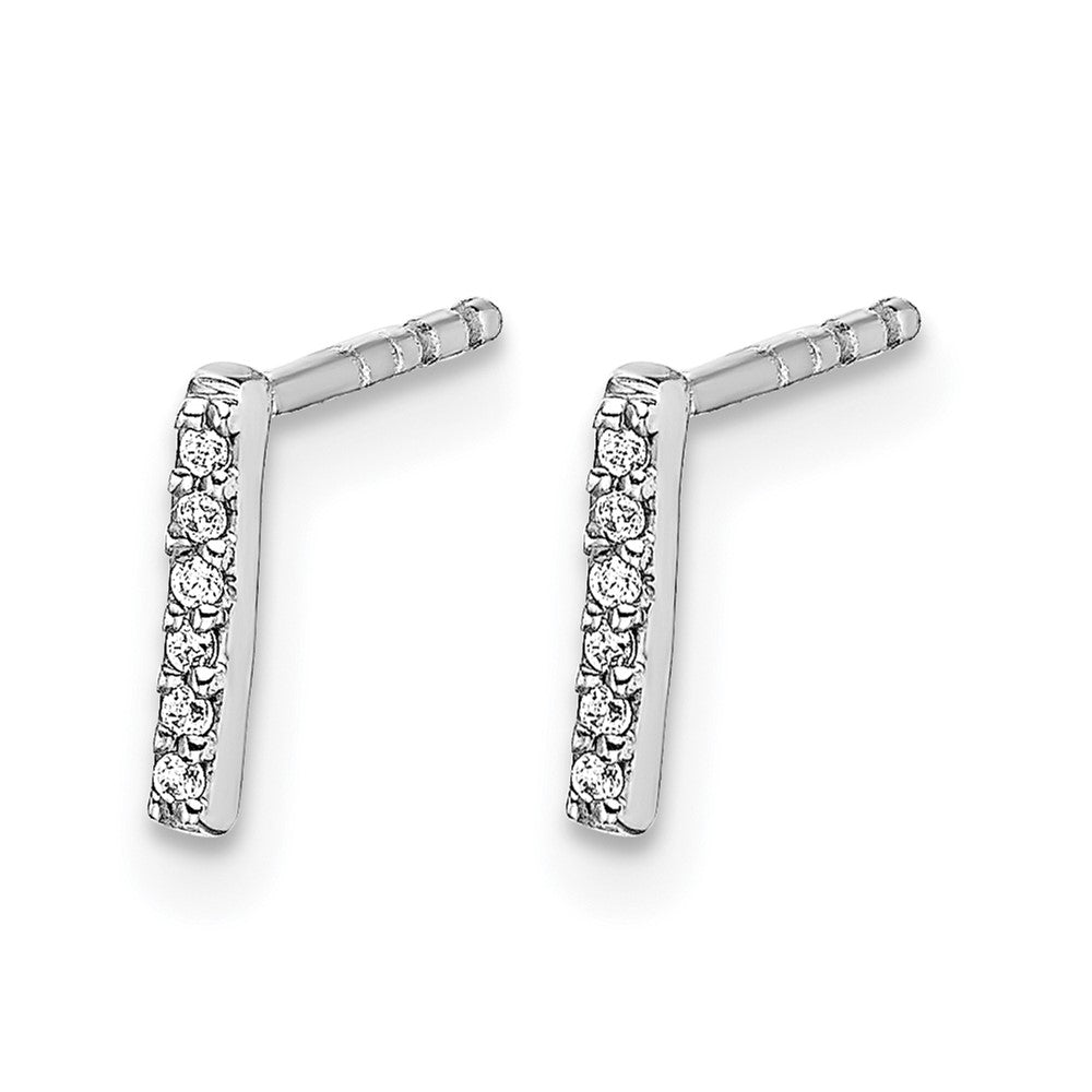 LGWE 14K White Gold Lab Grown VS/SI+ G+ Dia Letter I Initial Post Earrings