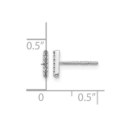 LGWE 14K White Gold Lab Grown VS/SI+ G+ Dia Letter I Initial Post Earrings