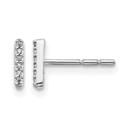 LGWE 14K White Gold Lab Grown VS/SI+ G+ Dia Letter I Initial Post Earrings