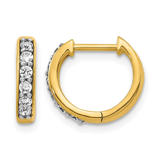 LGGE 14k 1/4 carat Lab Grown Diamond VS/SI+ G+ Complete Hinged Hoop Earrings