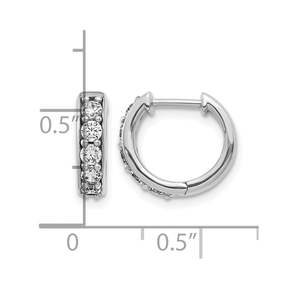 LGGE 14k White Gold 1/2 carat Lab Grown Diamond VS/SI+ G+ Complete Hinged Hoop Earrings