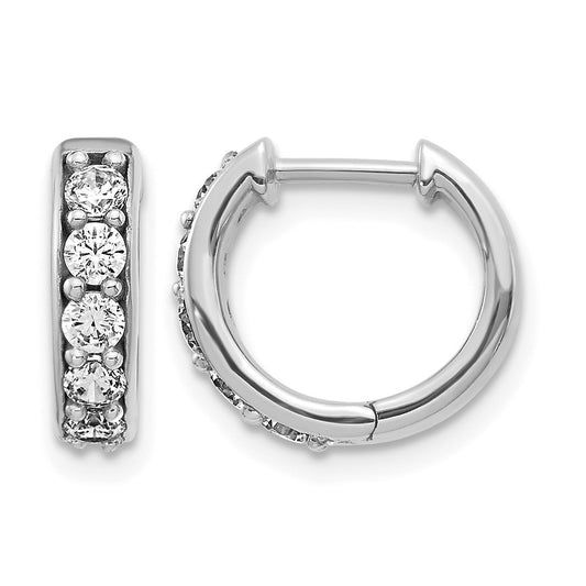 LGGE 14k White Gold 1/2 carat Lab Grown Diamond VS/SI+ G+ Complete Hinged Hoop Earrings