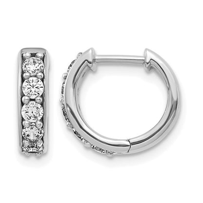 LGGE 14k White Gold 1/2 carat Lab Grown Diamond VS/SI+ G+ Complete Hinged Hoop Earrings
